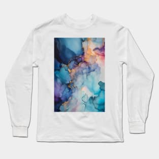 Violet Vortex - Abstract Alcohol Ink Art Long Sleeve T-Shirt